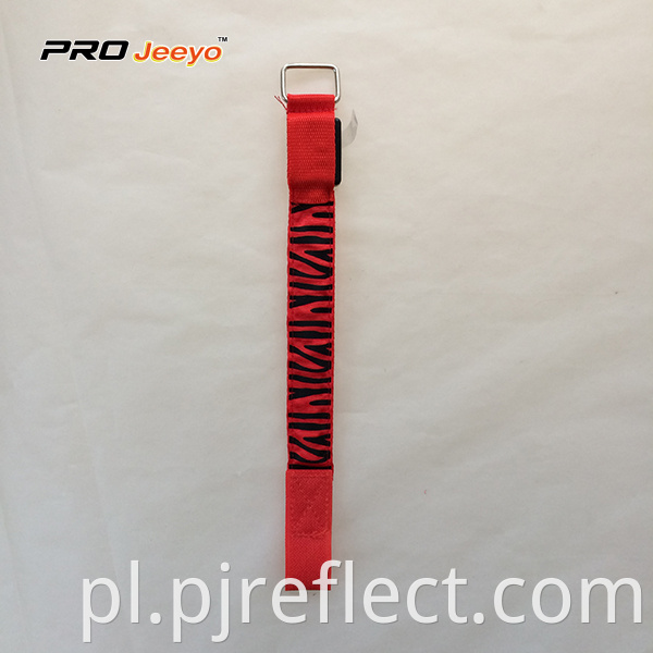 Reflective Led Light Red Zebra Print Webbing Armband Wb Mbw002